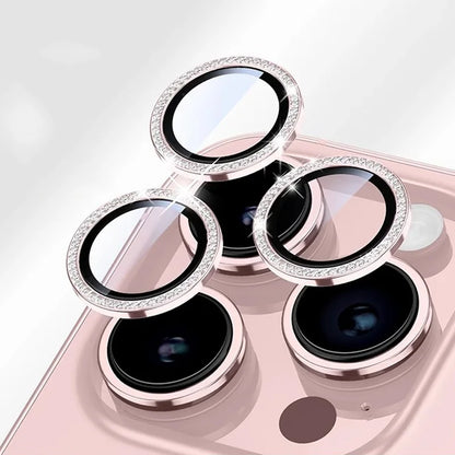 Bling Glitter Diamond Camera Lens Protector Case for iPhone 17/16/15/14/13/12/11 Pro Max Plus – Screen Protector Film Included