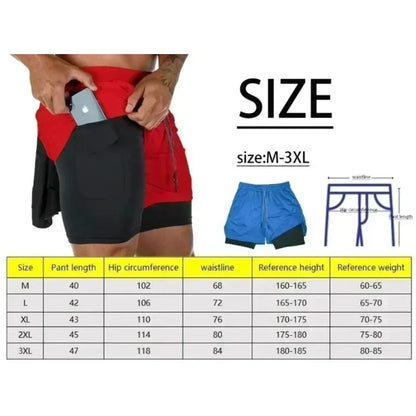 ONE PIECE Anime Double-Layer Shorts – Men’s Breathable Sports Five-Point Pants