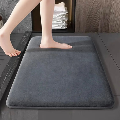Super Absorbent Coral Velvet Bathroom Floor Mat with Anti-Slip Backing: Ideal for Bathrooms and Entryways