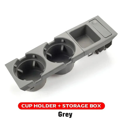 Double Hole Car Storage Box – Coin & Cup Holder for BMW E46 Series 1999-2006, Front Center Console, OEM 51168217953