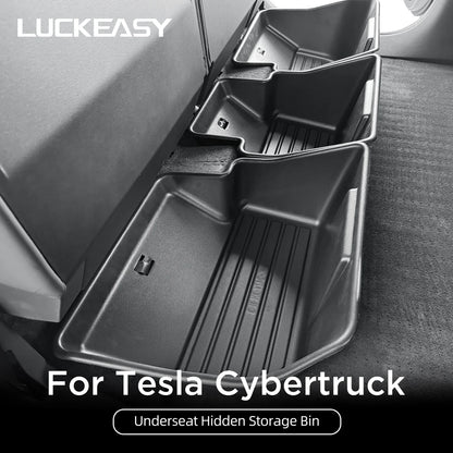 Tesla Cybertruck 2024–2025 Under Seat Storage Box Set – Rear Seat Lower Organizer Case, Car Interior Hidden Storage Accessories