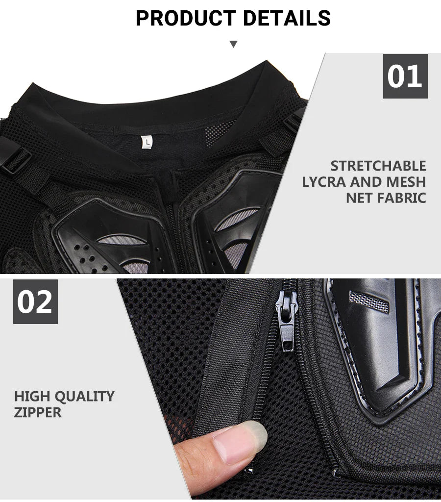 5XL Men's Motorcycle Jacket – Full Body Armor Protection for Motocross, Enduro Racing, Moto Gear & Protective Clothing