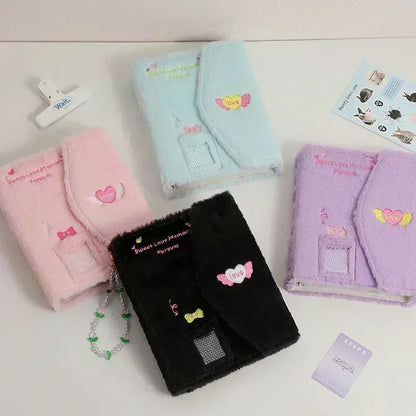 Plush Photo Card Binder - A5 Kpop Idol Cards Collect Book, Photocard Holder and Album, Book Binding Machine Compatible Card Supplies