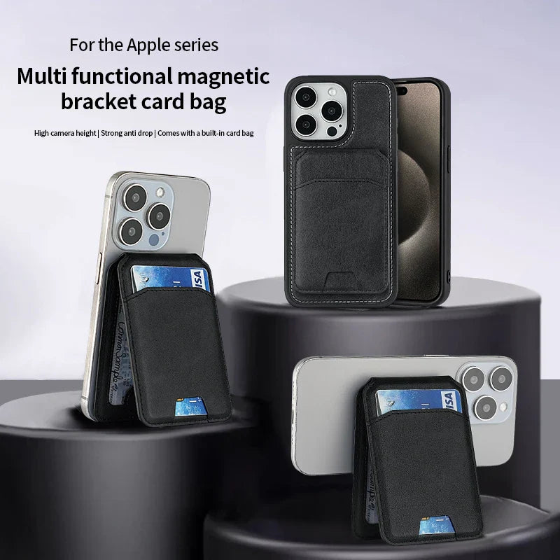 Luxury MagSafe Leather Wallet Case – Magnetic Card Holder for iPhone 16, 15, 14, 13, 12 Pro Max