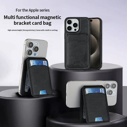 Luxury MagSafe Leather Wallet Case – Magnetic Card Holder for iPhone 16, 15, 14, 13, 12 Pro Max
