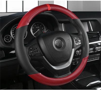 Fashion Universal Car Steering Wheel Cover — Breathable, Anti-Slip, 37-38cm Car Accessory