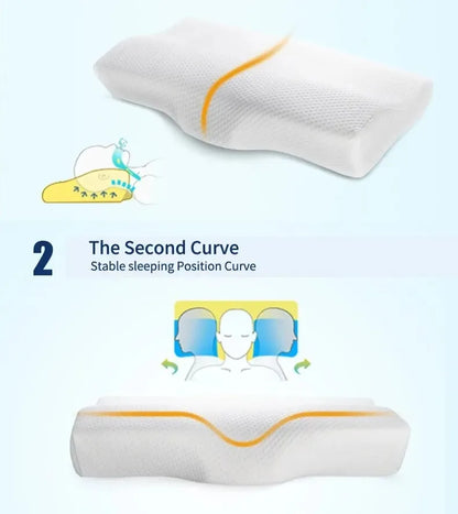 Memory Foam Orthopedic Pillow – Butterfly-Shaped Neck Protection with Slow Rebound for Cervical Health