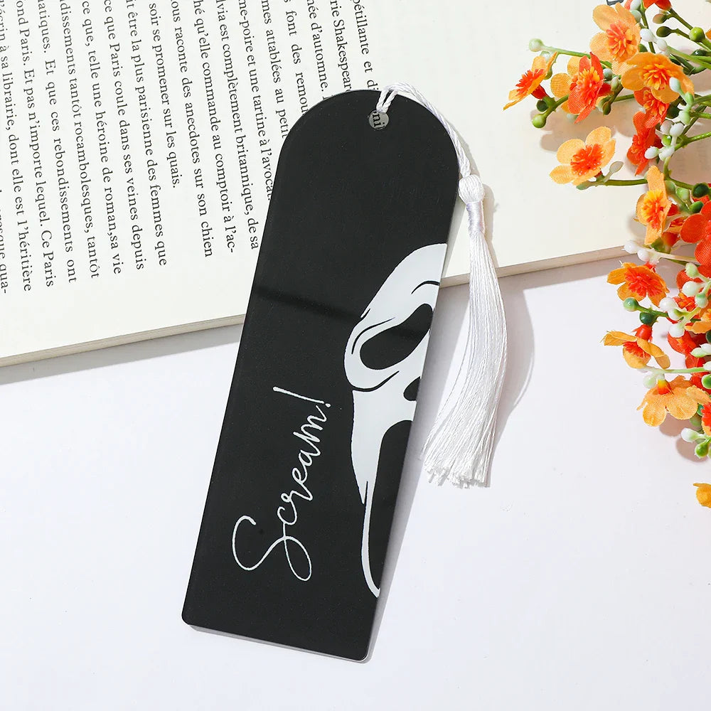 Horror Movie Fan Bookmark — Knife-Shaped Acrylic Bookmark with Tassel for Study & Reading