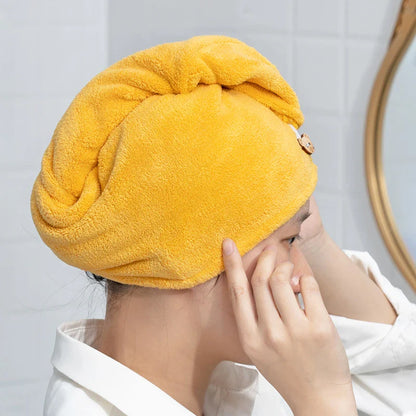 Premium Microfiber Hair Towel Wrap - Anti-Frizz, Super Absorbent Hair Drying Cap for Women and Men, Quick Dry Bath Hat