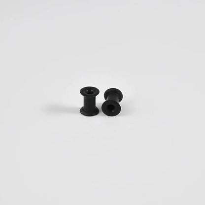 Pair of Supersize Black Silicone Double Flared Ear Tunnel Plugs — Flesh Gauge Expander Stretchers for Piercing