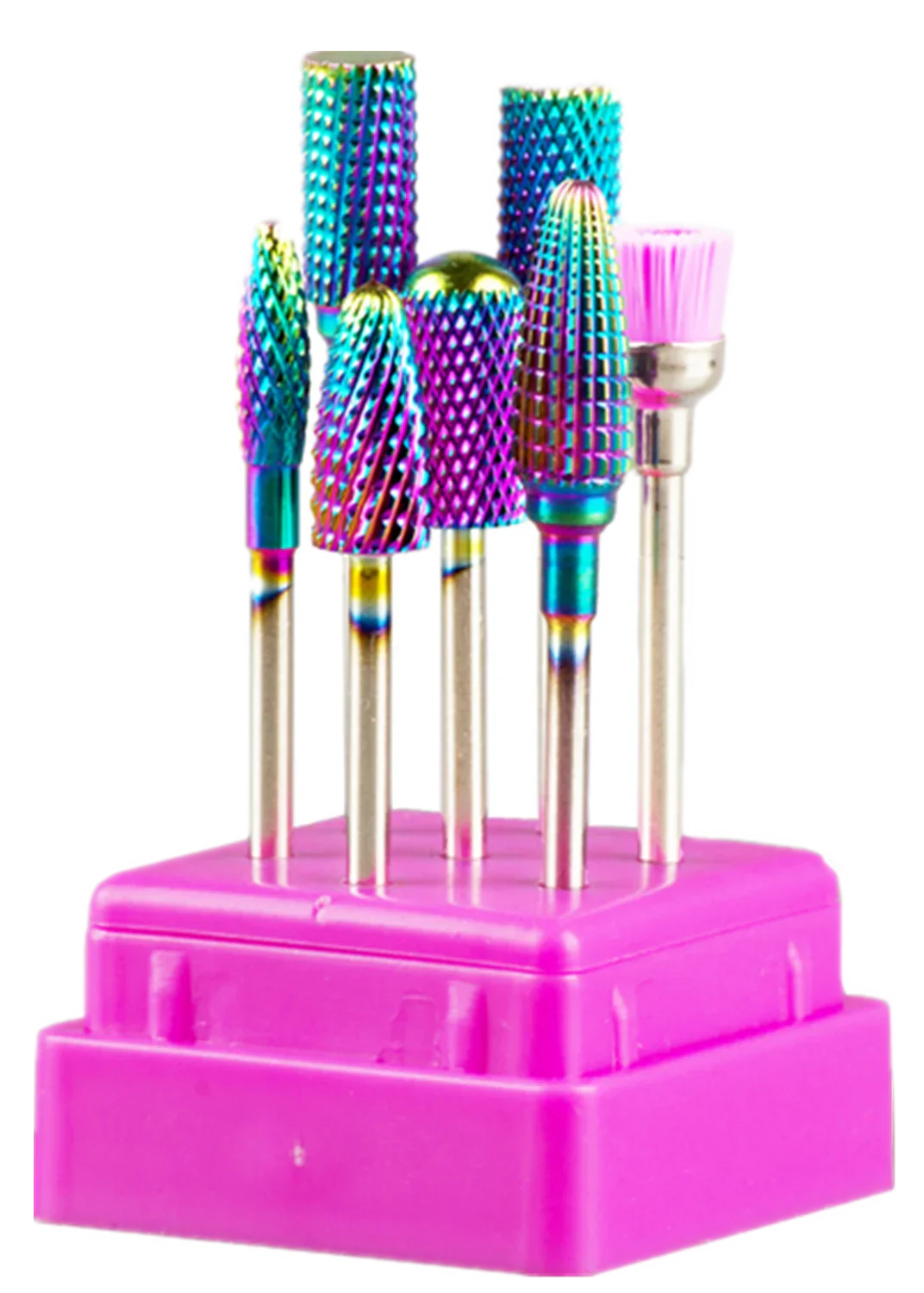 7pcs Nail Art Tungsten Steel Milling Cutter Set - Ceramic Nail Drill Bits for Electric Nail Machine & Pedicure Tool Accessories