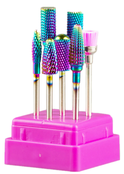 7pcs Nail Art Tungsten Steel Milling Cutter Set - Ceramic Nail Drill Bits for Electric Nail Machine & Pedicure Tool Accessories