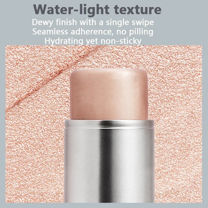 Waterproof Face Highlighter & Blush Stick – Glitter Makeup Cream for Contour, Illuminator, Shimmer & Rouge