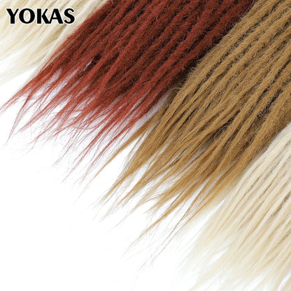 YOKAS Handmade Dreadlock Extensions - Synthetic Crochet Braided Hair 24 36 Inch Long Faux Locs for Women