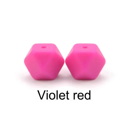 LOFCA 10PCS Hexagon Silicone Beads (14mm/17mm) – DIY Jewelry Making & Pacifier Chain Accessories Bulk Set