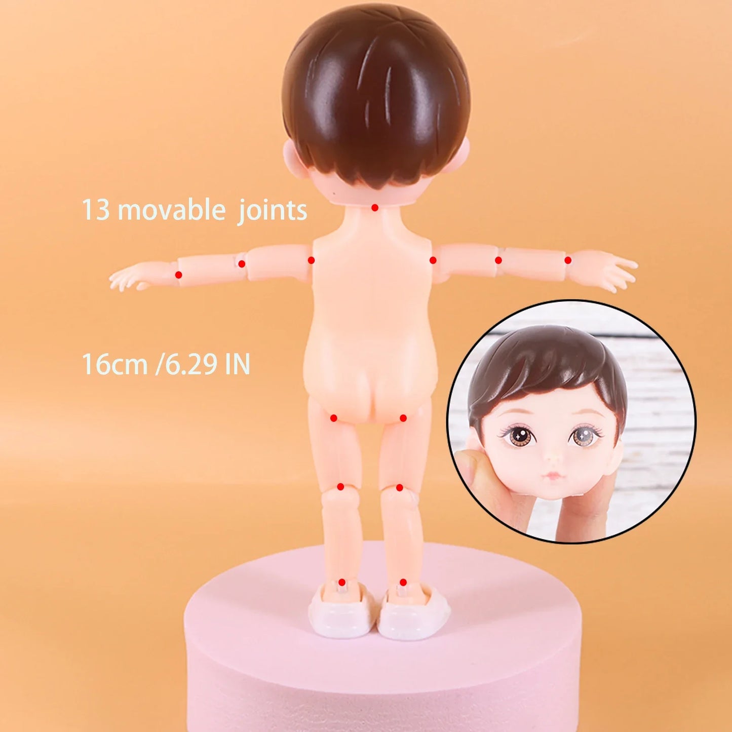 One Piece 6-Inch Baby Dolls – Boy Model with 13 Movable Joints & Painted Eyes, Birthday Gift Toy for Children Girls