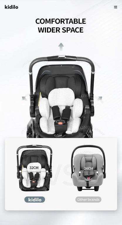 Multi-Functional Newborn Baby Stroller — Portable 4-in-1 Sleeping Basket, Safety Seat & Travel Cart