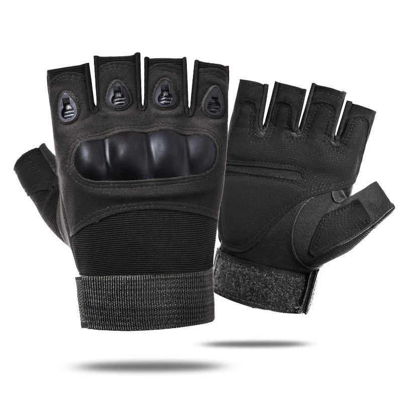 Tactical Hard Knuckle Half Finger Gloves – Men's Combat, Hunting, Shooting & Paintball Duty Fingerless Gloves