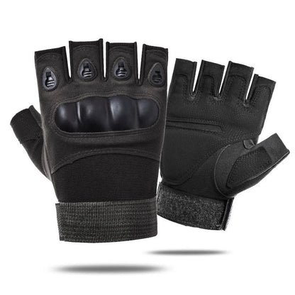 Tactical Hard Knuckle Half Finger Gloves – Men's Combat, Hunting, Shooting & Paintball Duty Fingerless Gloves