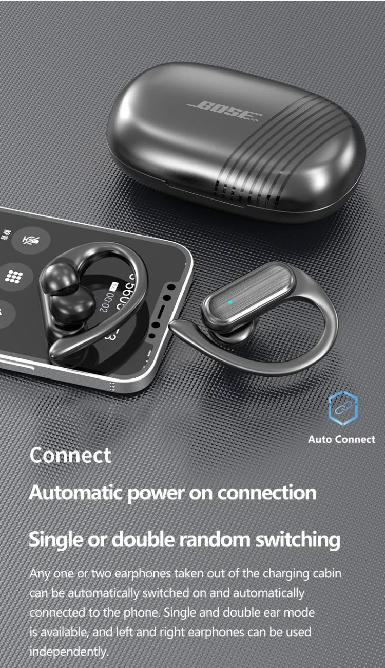 Bosebye A520 Bluetooth 5.3 TWS Earphones - HiFi Stereo, Waterproof Wireless Sports Earbuds with Mic and Touch Control