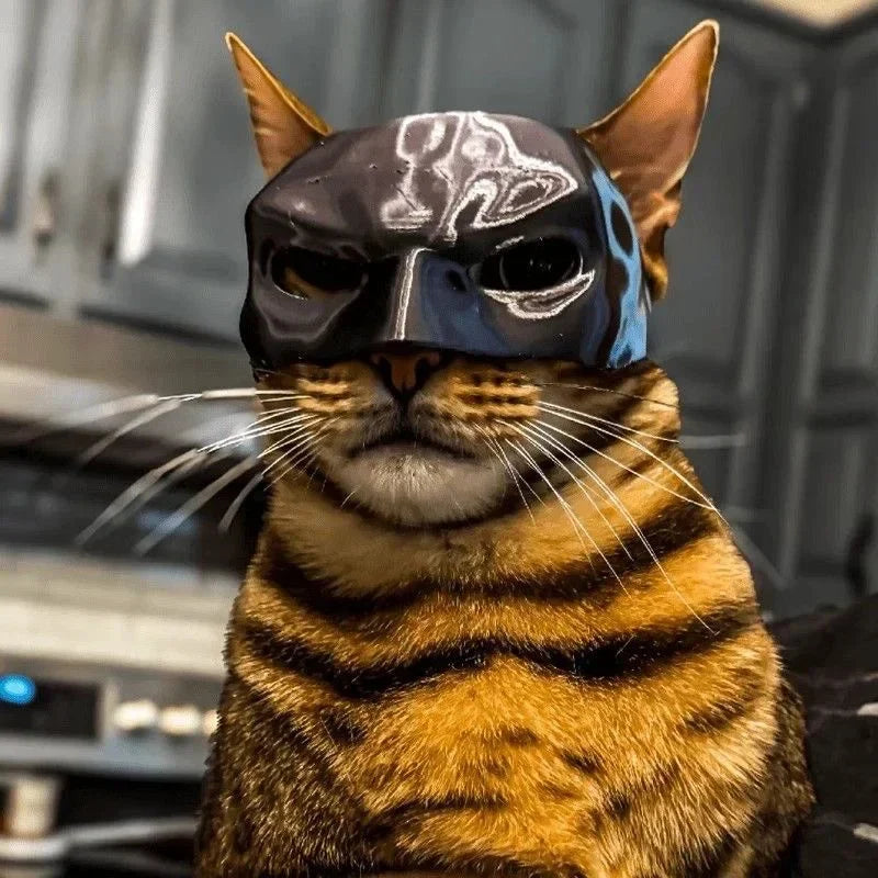 Cat Avenger Bat Mask - 3D Printed Halloween Cosplay Hat and Pet Photo Prop