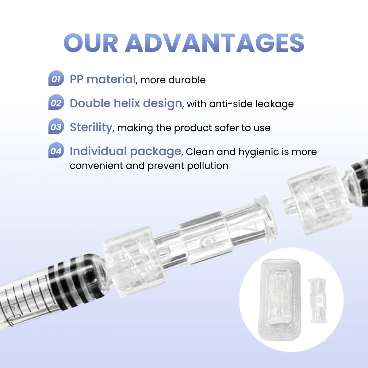 Sterile Female Luer Lock Syringe Connector – Threaded Coupler, Individually Packaged