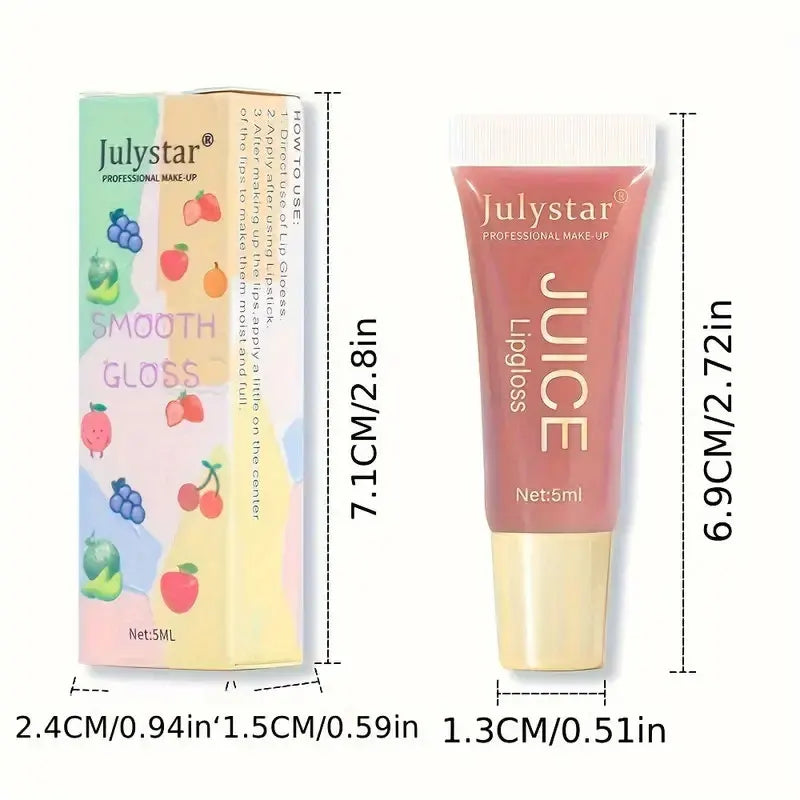 Watery Crystal Clear Jelly Lip Oil – Moisturizing Lip Balm & Gloss with Smoothing Effect, Fruit-Scented Glass Pout