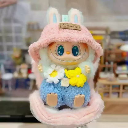 Labubu 17cm Heartbeat Macaron Monkey Toy – Stand-Up Dress-Up Jacket & Pants Suit