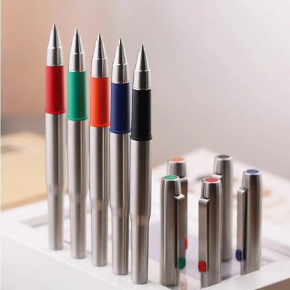 MAJOHN B25 Fountain Pen – Stainless Steel Imported F Nib with Ink Absorber, Dual-Purpose High-End Office Stationery