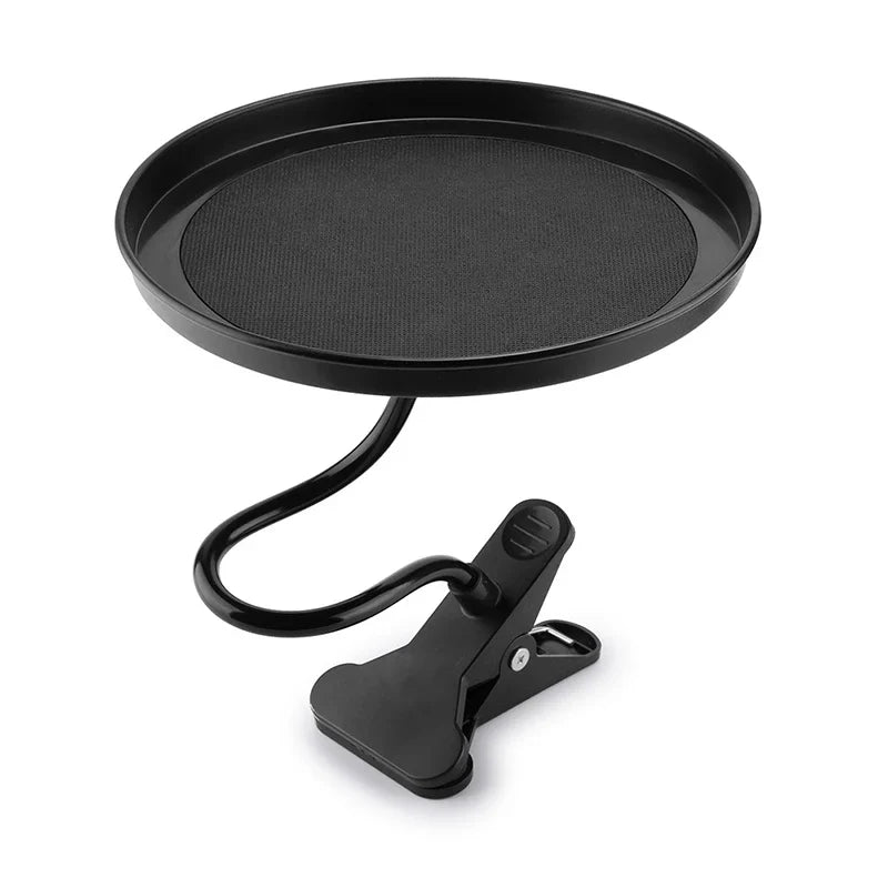 Car Food Tray with Clamp Bracket - Folding Dining Table Drink Holder, Back Seat Water Cup Holder, Car Swivel Tray Pallet