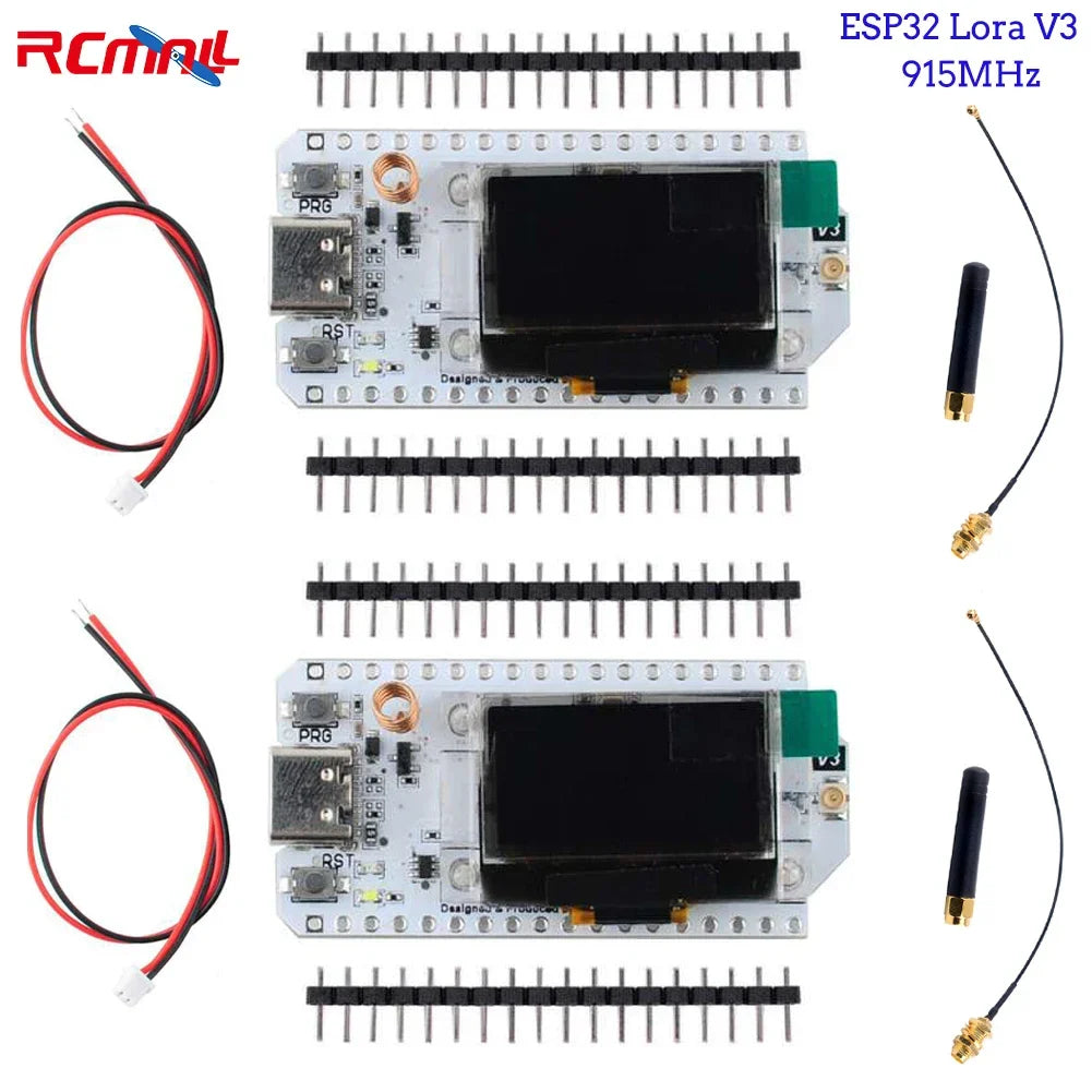 2PCS Heltec LoRa32 V3 Development Board – 868/915MHz SX1262 with 0.96" OLED, Bluetooth & WiFi for Arduino IoT & Meshtastic Projects
