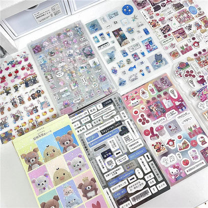 6pcs/10pcs Y2K Glitter Laser Stickers – Cute Random Phone, Camera, Luggage & Journal Stickers, Kawaii Decoration Gift