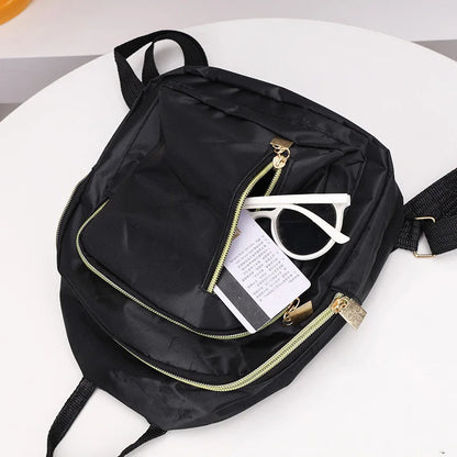 Women's Nylon Mini Backpack - Cute Multi-Function Travel Daypack & Shoulder Bag