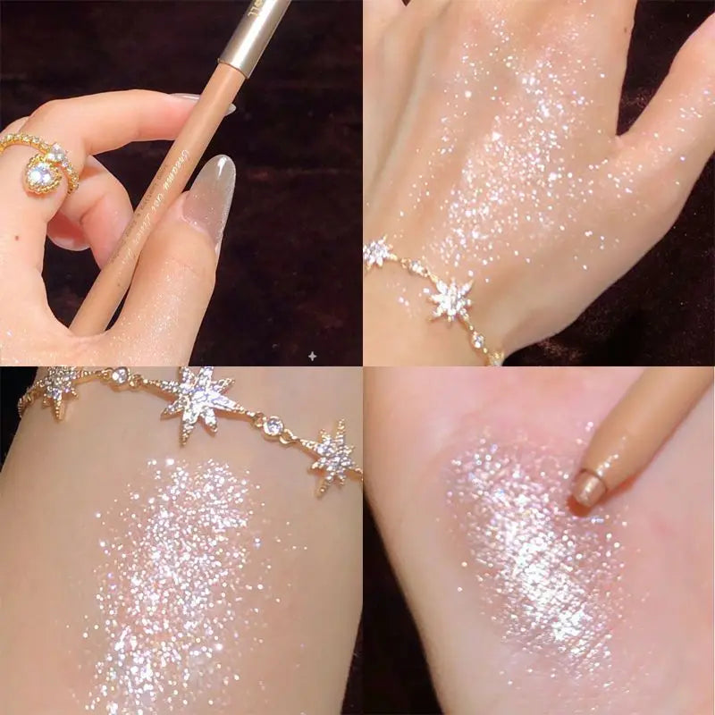 Shiny Chameleon Eyeliner Pencil: Green Gold Purple Glitter Eye Shadow - Waterproof Beauty Cosmetics Makeup for Women