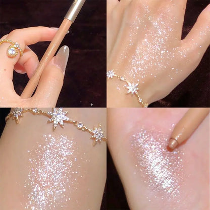 Shiny Chameleon Eyeliner Pencil: Green Gold Purple Glitter Eye Shadow - Waterproof Beauty Cosmetics Makeup for Women