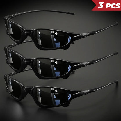 3PCS Futuristic Sports Sunglasses Set – Small Frame Wraparound UV400 Eyewear | Colorful Cycling, Fishing & Travel Protective Outdoor Sunglasses
