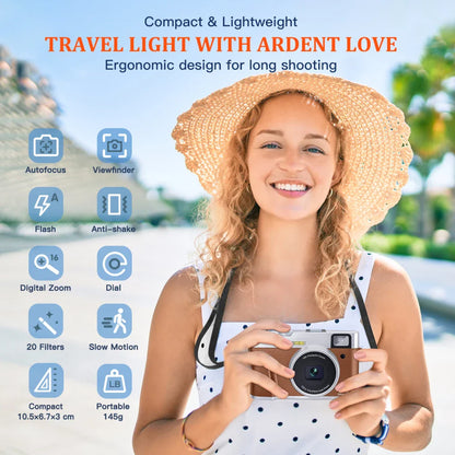 4K Digital Camera – 48MP Auto Focus Vlogging Camera for YouTube, Anti-Shake Video with Viewfinder, Flash & Dial