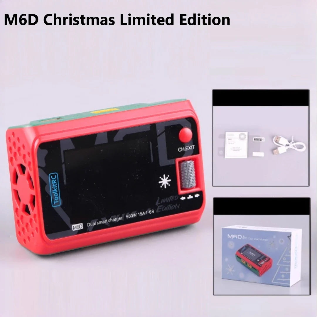 ToolkitRC M6D 500W Smart Charger - 15A Dual DC Charger & Discharger for 1-6S LiPo, LiHV, Li-Ion, NiMH & Pb Batteries