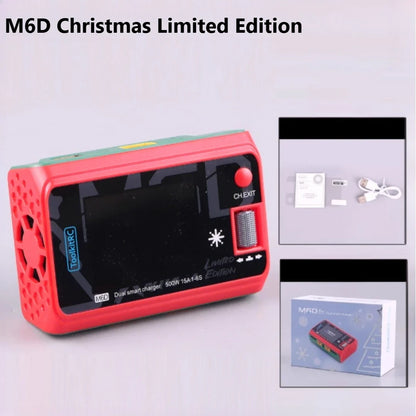 ToolkitRC M6D 500W Smart Charger - 15A Dual DC Charger & Discharger for 1-6S LiPo, LiHV, Li-Ion, NiMH & Pb Batteries