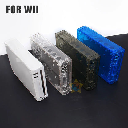 TRN Black Full Case Cover for Wii – Transparent Housing Shell with Buttons for Nintendo Wii Game Console