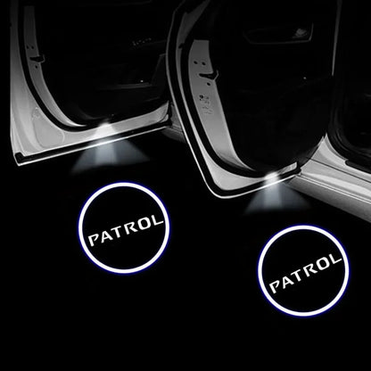 2PCS Car LED Door Projector Lights – Ghost Shadow Courtesy Lamp for Nissan Patrol Y62 2012–2021, Car Door Welcome Logo Accessories