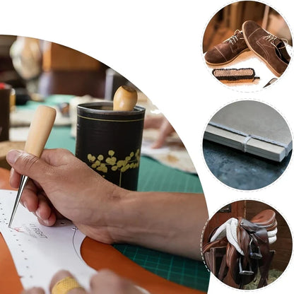 Leather Working Kit – Sewing Tools with Large Eye Needle, Waxed Thread, and Leather Upholstery Repair Accessories