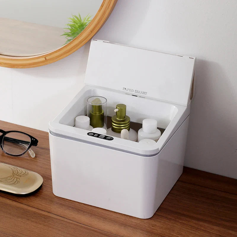 Ch 4/6L Desktop Mini Sensor Trash Can - Small Countertop Waste Basket with Lid, Miniature Desk Garbage for Bathroom