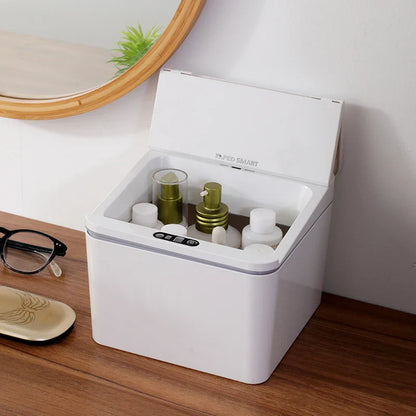 Ch 4/6L Desktop Mini Sensor Trash Can - Small Countertop Waste Basket with Lid, Miniature Desk Garbage for Bathroom