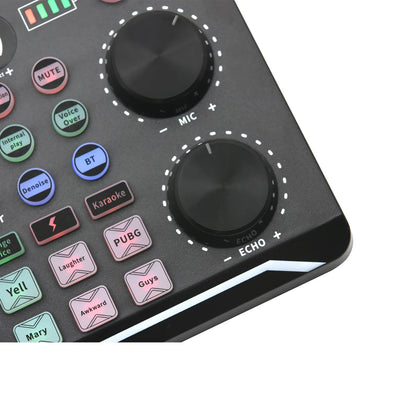 Live Sound Card Audio Interface with DJ Mixer Effects & Voice Changer – Bluetooth Mixer for Live Streaming & Singing