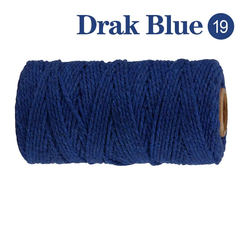 2mm 100M Macrame Cotton Cord – Twine Thread for DIY Crafts, Wall Hangings, Bohemian Wedding & Home Decor