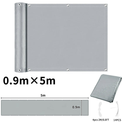 Balcony Privacy Screen Fence Cover with Grommets – Waterproof UV Protection Sunshade Cloth for Patio, Garden & Outdoor Shelter