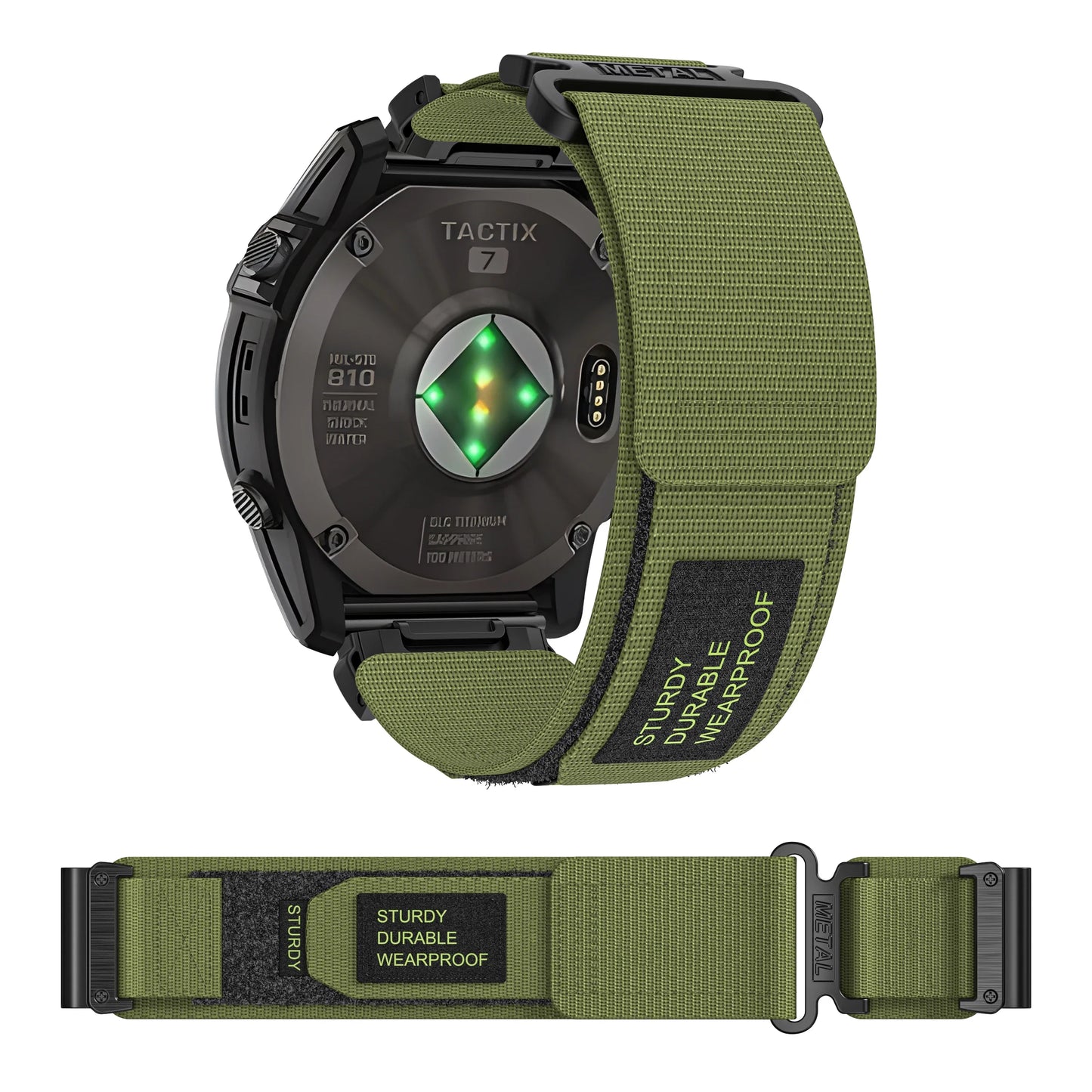 Rugged Nylon Quick Fit Watch Band — Compatible with Garmin Fenix E 8/7X/7/6/6X/5/5X/3HR