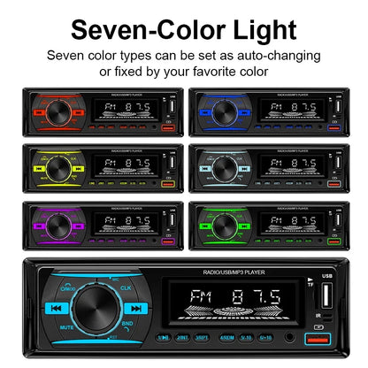 Hippcron 1Din Bluetooth Car Stereo Radio - MP3 Player with FM, AUX, USB & TF Card