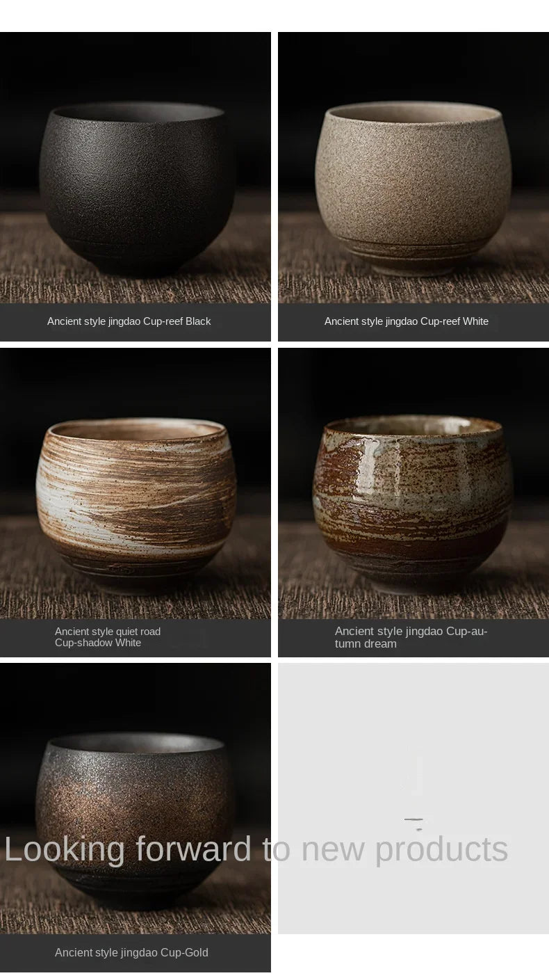 Japanese Handmade Stoneware Tea Cup – Small Kung Fu Single Teacup Vintage Style